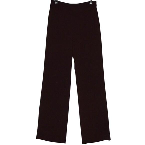Victoria's Secret Moda Dress Pants 0x 34"inseam Wine Burgundy low rise Flare Leg - Picture 1 of 7